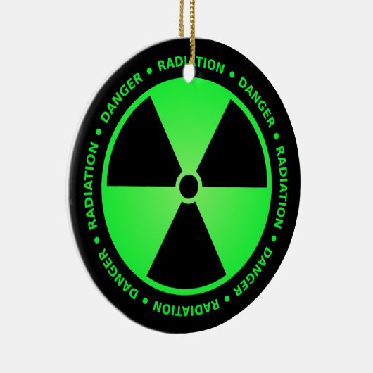 Groene stralingswaarschuwing keramisch ornament (Rechts)