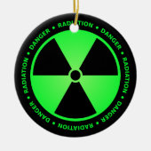 Groene stralingswaarschuwing keramisch ornament (Voorkant)