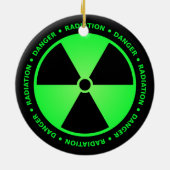 Groene stralingswaarschuwing keramisch ornament (Achterkant)