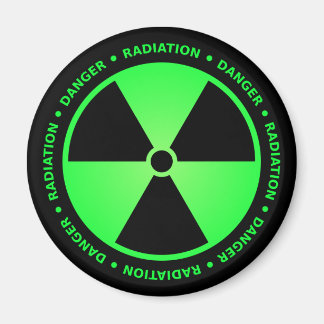 Groene stralingswaarschuwing magneet