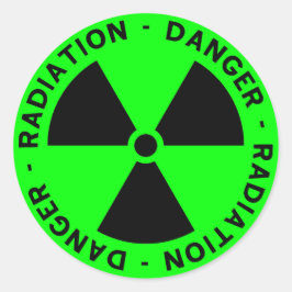 Groene stralingswaarschuwing ronde sticker