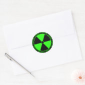 Groene stralingswaarschuwing ronde sticker (Envelop)