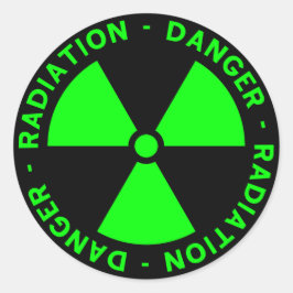 Groene stralingswaarschuwing ronde sticker