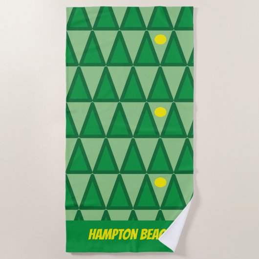 Groene strandlaken Gepersonaliseerd strandnaam (Voorkant)