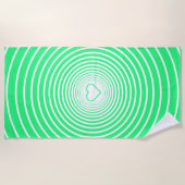 Groene strandlaken met hart - Kies kleuren (Voorkant)