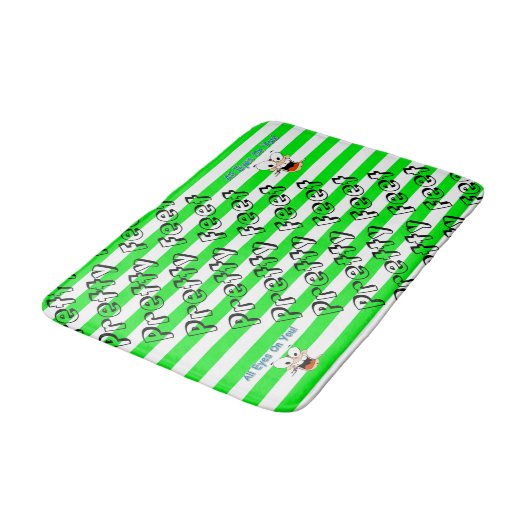 Groene streep alle ogen op je Bathroom Bath Mat (Gekanteld)