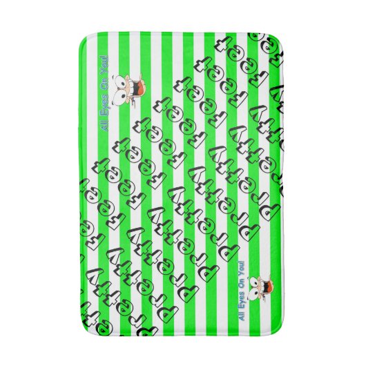Groene streep alle ogen op je Bathroom Bath Mat (Voorkant Verticaal)