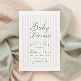 Groene Streep Baby Shower Geslacht Neutraal Kaart