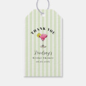 Groene Streep Cocktail Bruidsfeest Cadeaulabel (Voorkant)