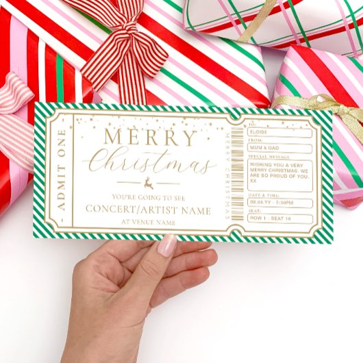 Groene streep Concert Ticket Cadeaubon Kaart