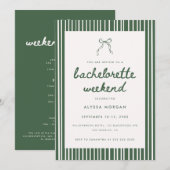 Groene Streep Coquette Meidenavond Details Kaart (Voorkant / Achterkant)