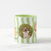 Groene Streep Corgi Foto Mok Ontwerp (Midden)