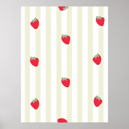 Groene streep en kersen poster (Voorkant)