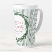 Groene streep en waterverf met kerstmis latte mok (Rechterhoek)