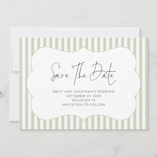 Groene Streep Frame Save the Date (Voorkant)