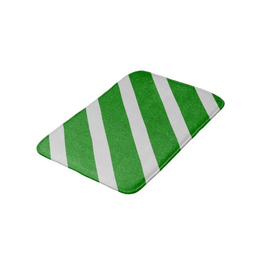 Groene Streep Glitter Badmat (Gekanteld)