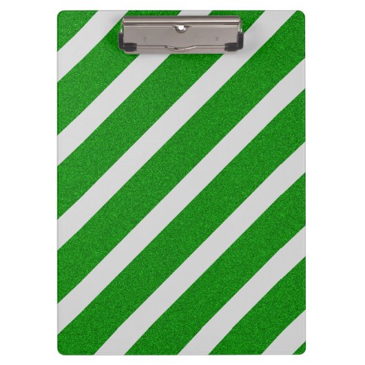 Groene Streep Glitter Klembord (Voorkant)