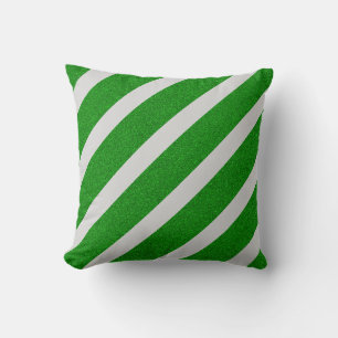 Groene Streep Glitter Kussen