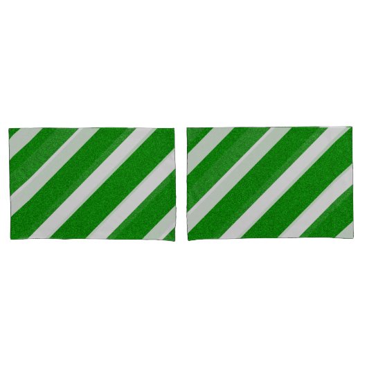 Groene Streep Glitter Kussensloop (Voorkant-Set)