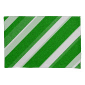 Groene Streep Glitter Kussensloop (Voorkant-Links)