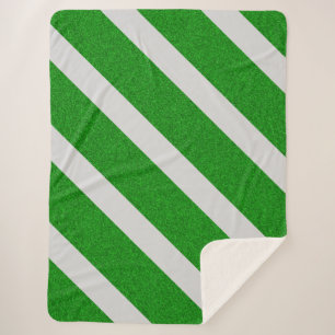 Groene Streep Glitter Sherpa Deken