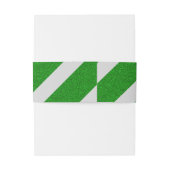Groene Streep Glitter Uitnodigingen Wikkel (Achterkant Voorbeeld)