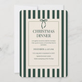 Groene Streep Kerst Dinner Kaart (Voorkant)