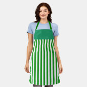 Groene Streep Keuken Chef Schort (Gedragen)