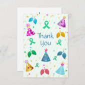 Groene streep longtransplantaat bedankkaart (Voorkant / Achterkant)