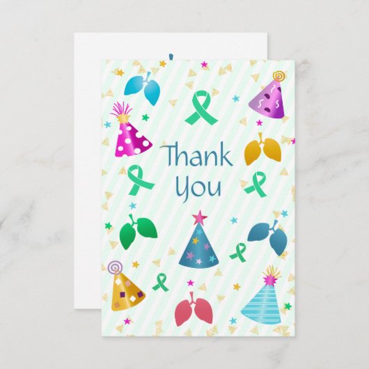 Groene streep longtransplantaat bedankkaart (Voorkant / Achterkant)