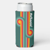 Groene Streep Loop met Naam Seltzer Blikjeskoeler (Seltzer Achterkant)