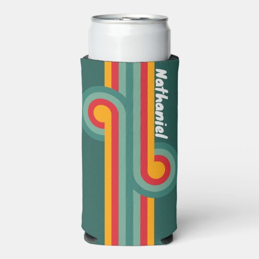 Groene Streep Loop met Naam Seltzer Blikjeskoeler (Seltzer Voorkant)