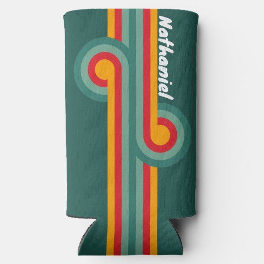 Groene Streep Loop met Naam Seltzer Blikjeskoeler (Achterkant)