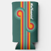 Groene Streep Loop met Naam Seltzer Blikjeskoeler (Voorkant)