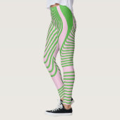 Groene streep op roze ondergrondse peulen leggings (Links)