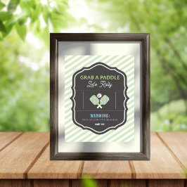 Groene Streep Pak een Peddel Pickleball Feestbord Poster