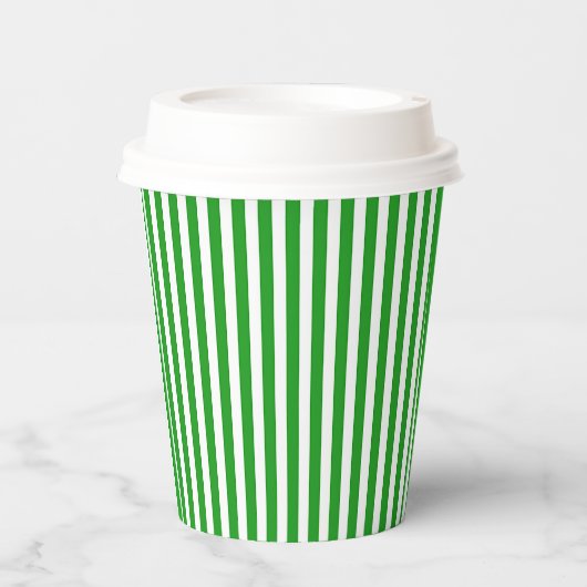 Groene Streep Papieren Bekers (Voorkant)