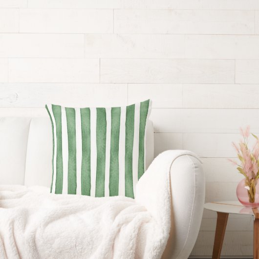 Groene Streep Waterverf Worp Kussen (Bank)