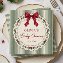 Groene Streep Winter Kerst Thema Baby Shower