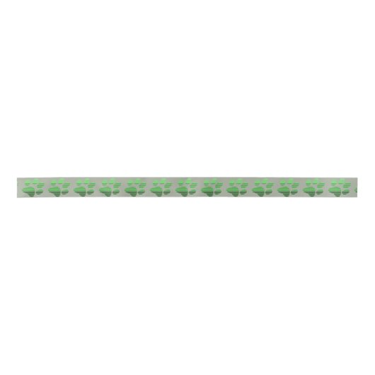 Groene streeppootafdruk satijnen lint (Voorkant)