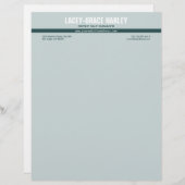 Groene strepe grijze professionele centrumaandacht briefhoofd ontwerp (Voorkant / Achterkant)