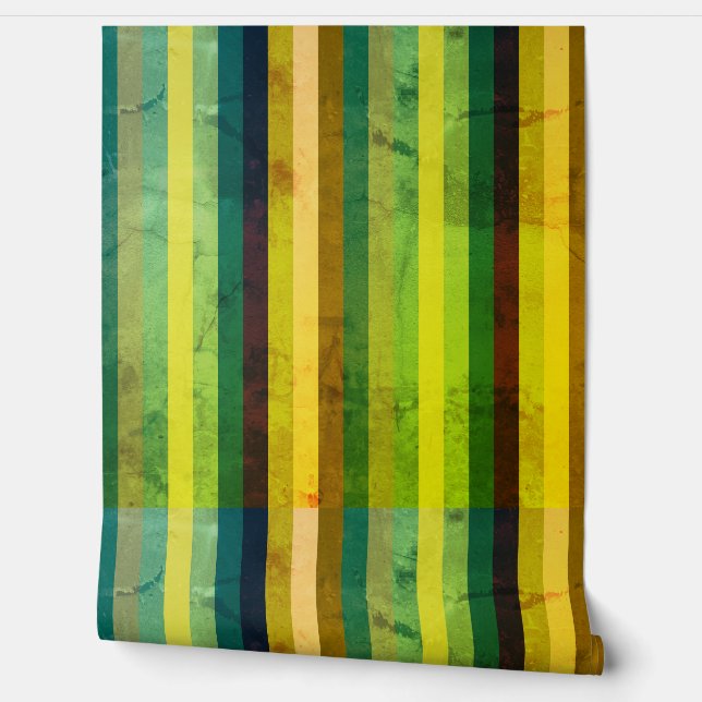 Groene strepen Aangepast behang 2' x 4', NullValue (Afrollen)