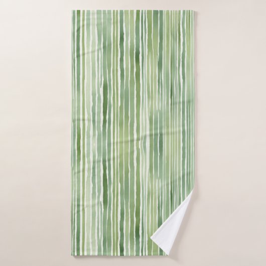 Groene Strepen Bad Handdoek (Badhanddoek)