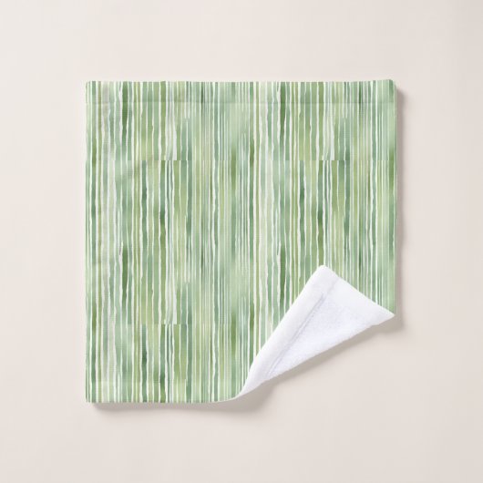 Groene Strepen Bad Handdoek (Wasdoekje)
