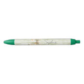 Groene Strepen Bloemenslinger Zwarte Inkt Pen (Voorkant)