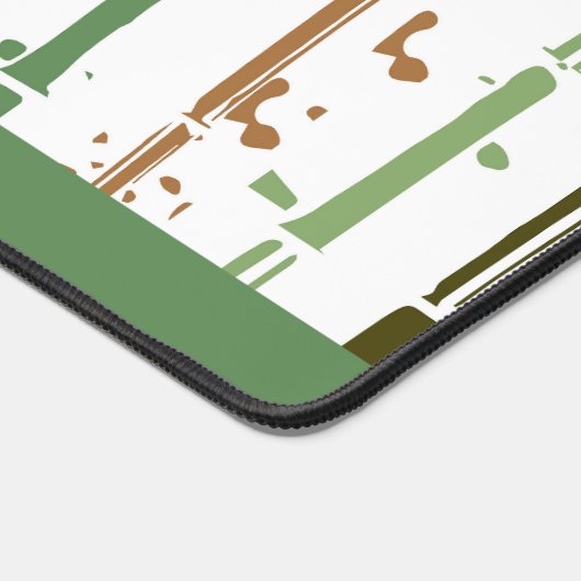 Groene Strepen Boho Custom Bureaumat (Hoek)