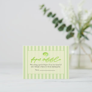 Groene Strepen Boog  Matcha  Luiers Lotery Informatiekaartje