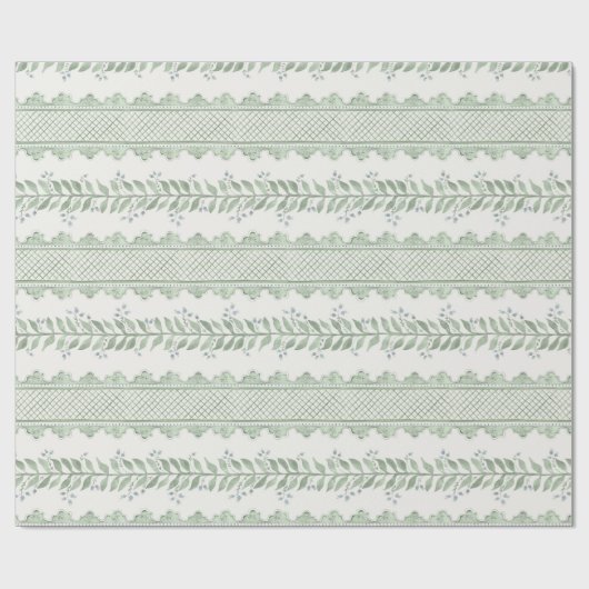groene strepen cadeaupapier (Vlak)