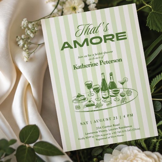 Groene Strepen Dat is Amore Bruidsfeestje Kaart