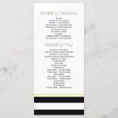 Groene strepen en klaver Ierse bruiloft programma Programmakaart (Achterkant)